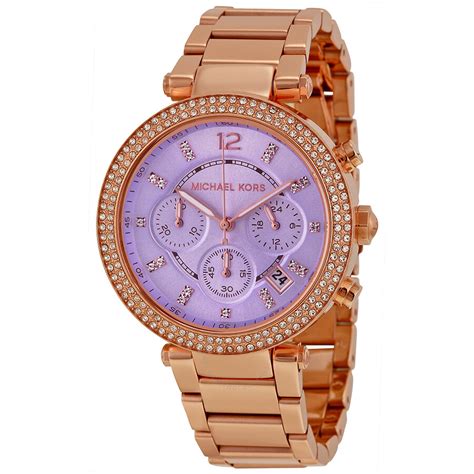 women's rose gold michael kors watch|Michael Kors parker chronograph watch.